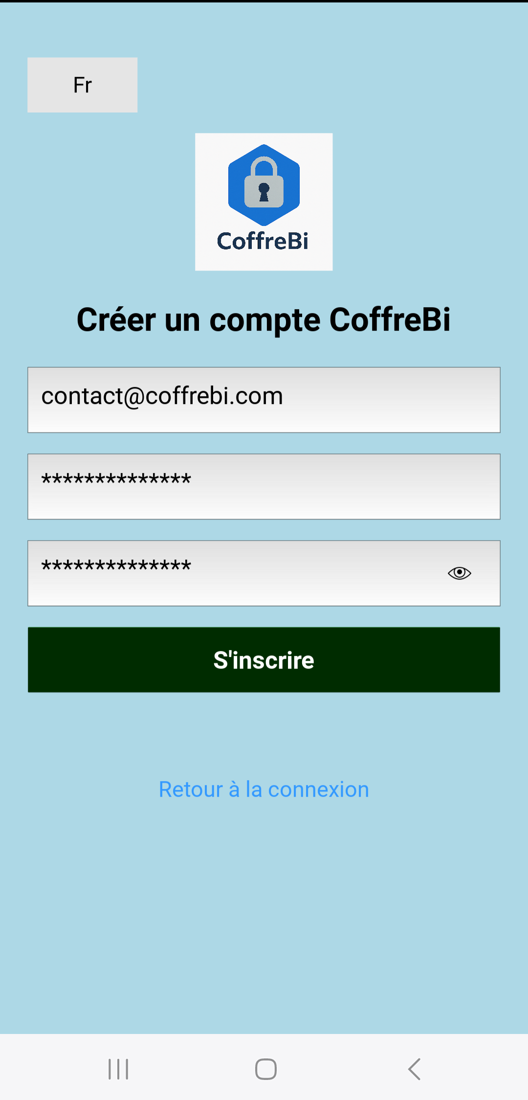 Création de compte Mobile